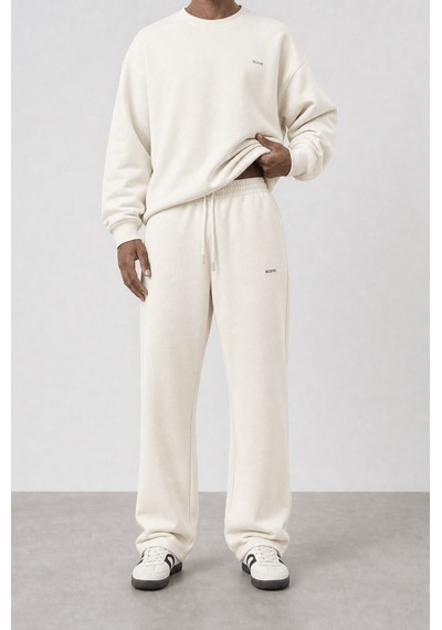 Erkek Respire Basic Baggy Eşofman Altı Ekru