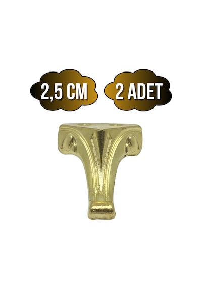 Moda Metal Ayak Çeyiz Ve Hediye Kutusu Mobilya Ayağı 2,5cm Altın 2 Adet Altın
