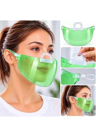 Sh Sunup Sn-38916 Yemek Servisleri İçin Plastik Şeffaf Maske 10 Adet Najmaddin