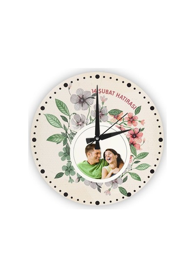 Kişiye Özel Cam Duvar Saati 27 Cm. - 008 Çok Renkli