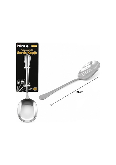 Özel Üretim Sunum Eşyası İkramlık Ürün Mutfak Ekipmanı Metal Servis Kaşığı 21 Cm Krom Renk