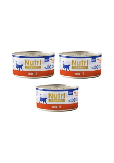 Nutri Feline Tavuk Etli Jöleli Tahılsız Yetişkin Kedi Konservesi 70 G X 3 Adet