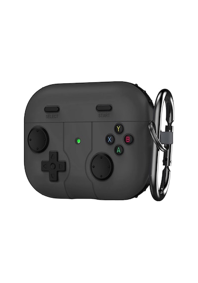 Microsonic Apple Uyumlu AirPods 4 Kılıf Cartoon Figürlü Silikon Retro Gameboy Siyah