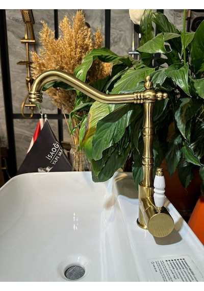 İsaoğlu Yapı Mat Gold Mutfak Bataryası Zen Design Mat Altın Evye Armatür Vintage Gold Gold