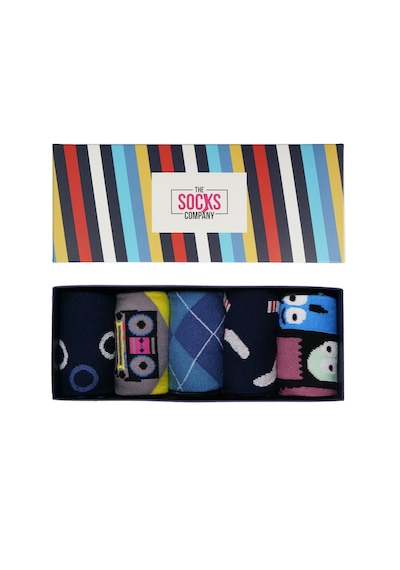 The Socks Company 5'li Desenli Erkek Çorap Set Çok Renkli