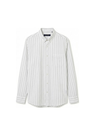 Lcw Vision Beyaz Regular Fit Çizgili Oxford Erkek Gömlek