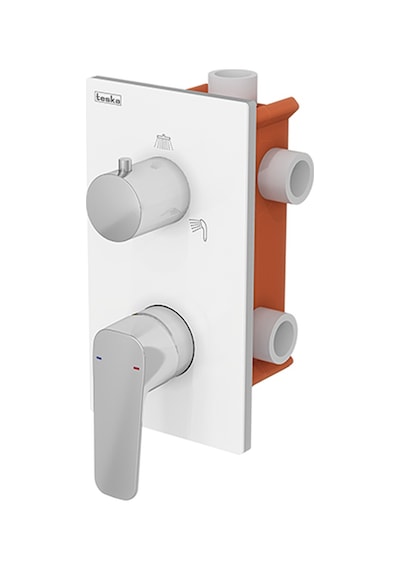 Ciera 3 Yönlü Banyo Panel+batarya Kare-krom&beyaz Cam Krom/beyaz Cam