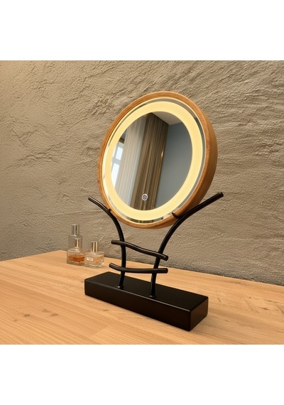 50x50 Cm Led Işıklı Makyaj Aynası Touch Sensörlü, Dimmer Özellikli Günışıği 3000k Sarı
