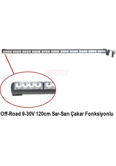 9v-30v Led Bar Off-road Turuncu Çakarlı Çakar Tepe Lamba Fonksiyonlu 120 Cm