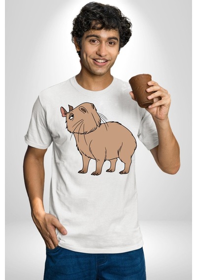 Chispi Unisex Unisex Beyaz Organik Baskılı T-shirt Penye Yüksek Kalite Beyaz