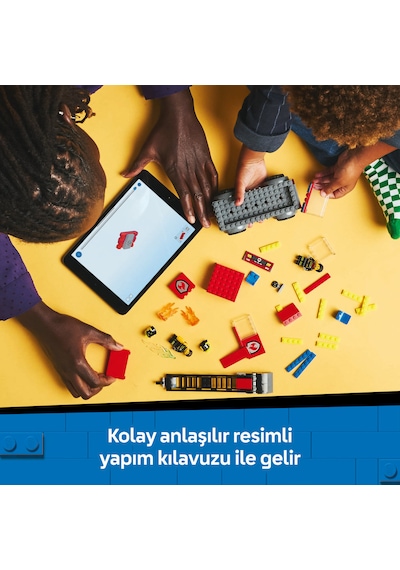 LEGO® City Merdivenli İtfaiye Kamyonu 60463 - 4 Yaş ve Üzeri Çocuklar için Yaratıcı Oyuncak Yapım Seti (82 Parça)