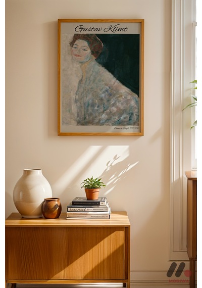 Gustav Klimt Portre, Ahşap Çerçeveli Duvar Tablosu - Sanatsever Hediyesi