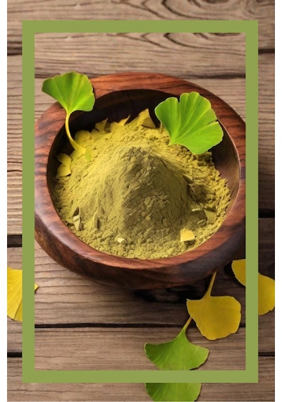 Organik Ginkgo Biloba Tozu 100g, Premium Herbal Gingko Biloba Powder, Organik Vegan Katkısız