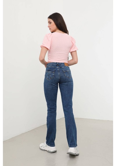Kadın Likralı Jean Pantolon Mavi 001
