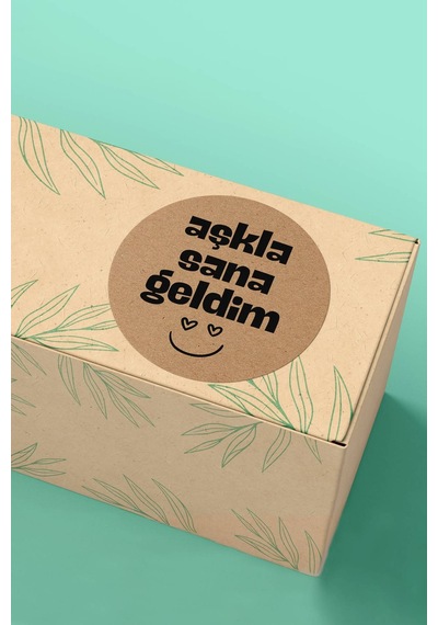 Aşkla Sana Geldim Kraft Sticker 3x3cm St2264 Çok Renkli