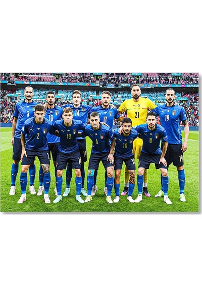 Cakasepetim İtalya Uefa Euro 2021 Şampiyonluk Pozu Ahşap Mdf Tablo