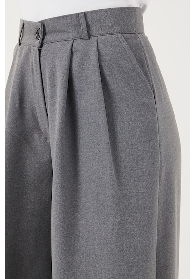 Lela Wide Leg Yüksek Bel Geniş Paça Palazzo Bayan Pantolon 5866290 Gri