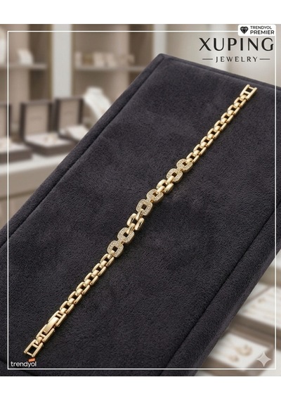 Xuping Jewelry 14 Ayar Altın Kaplama Pırlanta Montür Baget Bileklik Altın - Çelik