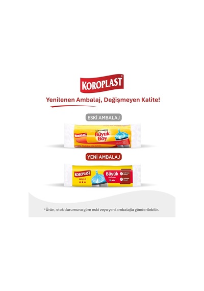 Koroplast Orta Boy 40'li Çöp Torbası 55x57 Cm 1 X 40 Adet