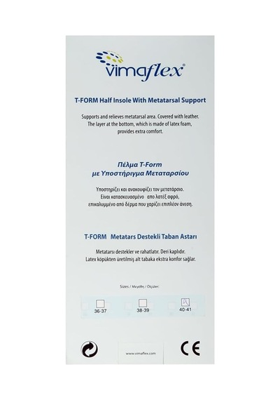 Kifidis 9ems2tabu000009 Dl 025 T-form Metatars Destekli Yarım Tabanlık 40-41 Çok Renkli