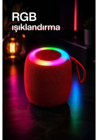 Rgb Işıklı Şarjlı Bluetooth Hoparlör - Type-c - Fm Radyo - Usb - Hafıza Kartı