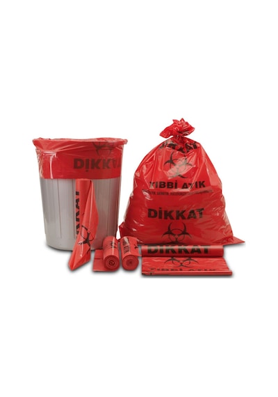 Tıbbi Atık Çöp Poşeti 80*110 Jumbo 100 Adet Li Koli Extra Kalite