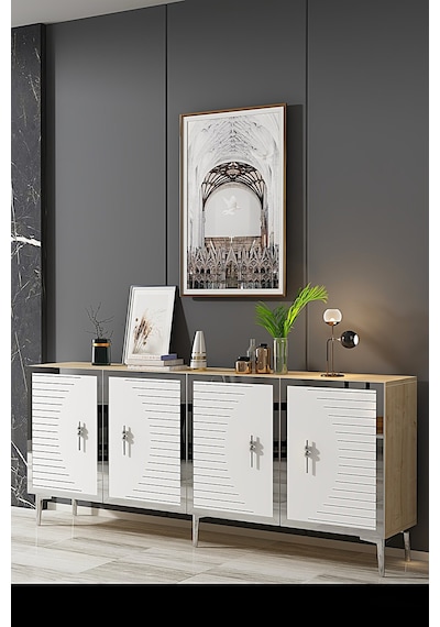 Ka1801dbs Tuna Konsol, Tv Sehpası Safirmeşe-beyaz-sılver 180cm Safirmeşe-beyaz-sılver Ka1801dbs Tuna Konsol, Tv Sehpası Safirmeşe-beyaz-sılver 180cm Safirmeşe-beyaz-sılver