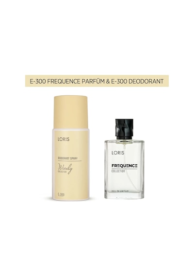 Loris E-300 Frequence Erkek Parfüm 50 Ml & E-300 Erkek Deodorant 150 Ml Odunsu