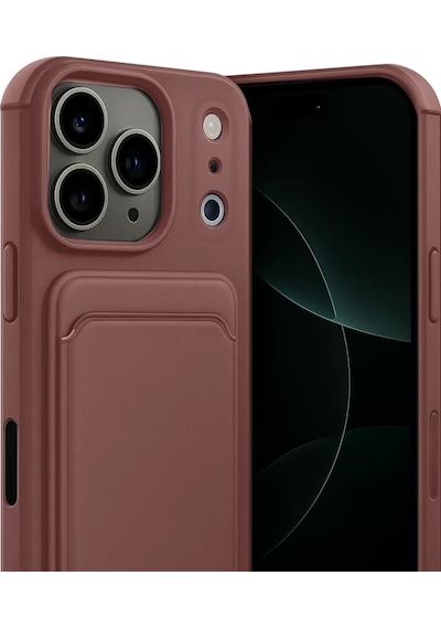 Newface Apple İphone 17 Pro Kelvin Kartvizitli Silikon - Bordo