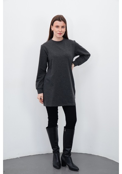 Penyebizden Tesettür Sweatshirt Tunik-antrasit