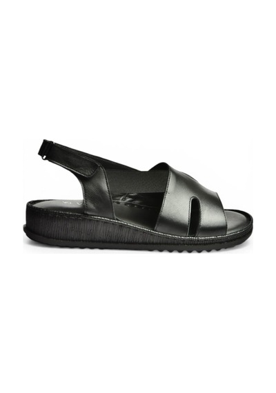 Fox Shoes Y555554003 Siyah Hakiki Deri Günlük Kadın Sandalet