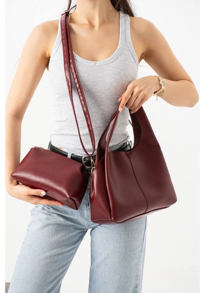 Kadın Yeni Sezon Yavrulu Çanta Boy 20 En 23 Cm Bordo