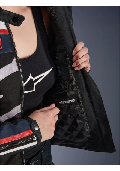 Alpinestars Idles Korumalı Kadın Motosiklet Montu Siyah Beyaz Kırmızı