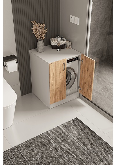 Df03107 Kapaklı Çamaşır Makinesi Dolabı Çamaşır Alt Modül Çok Renkli