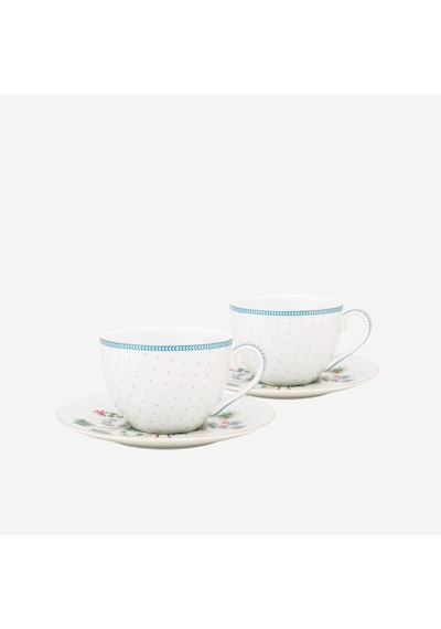 Beyaz Porselen Çay Fincan Seti 280 Ml