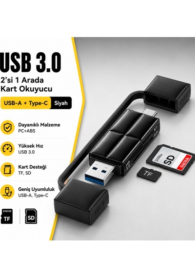 Essager Usb 3.0 Type-c Usb-a Sd Tf Micro Sd Kart Okuyucu 2'si 1 Arada Otg 5gbps