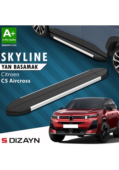 S-dizayn Citroen E-c5 Aircross Elektrikli Skyline Aluminyum Yan Basamak 193 Cm 2024 Üzeri A+ Kalite