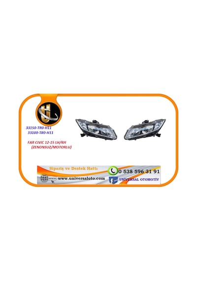 Far Cıvıc 12-15 Lh (Xenonsuz/Motorlu)
