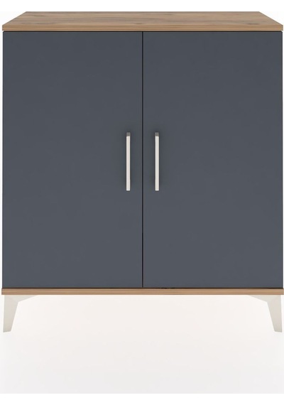 Arges Şifonyer 2 Raflı 2 Kapaklı 88x30x96 Çam-antrasit Atlas Çam