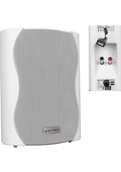 Magicvoice F-lhy5s 5.25" 13.5 Cm Hat Trafolu Duvar Tipi Sütun Hoparlör 20w Rms / 180w Peak - Mp3 Usb Uyumlu - Beyaz