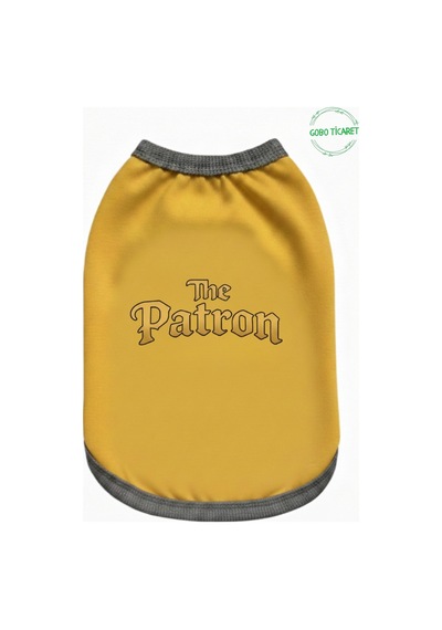 Sarı The Patron Yazılı Kedi Ve Köpek Kıyafeti Tişörtü Elbisesi Medium/m/beden 2