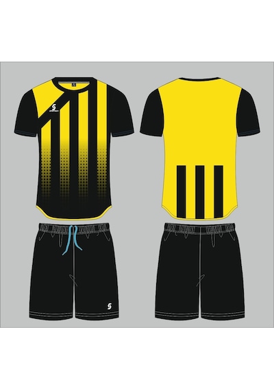 Sportech Sarı-Siyah Forma Takımı K0132 (Tek Kelime İsim Ve Numara Yazılır) Sarı - Siyah