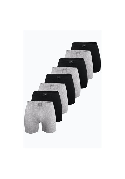 Malabadi Erkek Siyah Gri 8 Li Premium Collection Modal Uzun Boxer 8m250 Siyah-gri