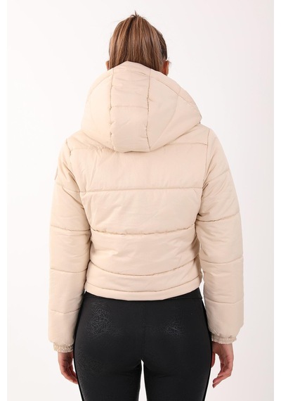 Maraton Sportswear Regular Kadın Kapşonlu Uzun Kol Basic Kil Mont 21288-kil Bej