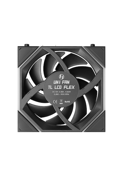 Unı Fan Tl Lcd Flex Kablosuz, Argb Ve Lcd Ekranlı - Reverse Blade Ters Kanatlı 120mm, Siyah
