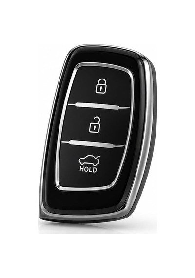 Autohan Keys Lüx Anahtar Kılıfı, Siyah-gümüş Renk, Nano Koruma Teknolojili, Tucson Elentra Bayon İçin Uyumlu, An