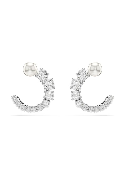 5692260 Swarovski Küpe Matrıx:pe Stud Cırcle Whıte/rhs Metalik