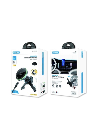 Go Des GD-WL289 Magnetik Wireless Kablosuz Şarjlı 2 in 1 Araç İçi Telefon Tutucu - ZORE-263616