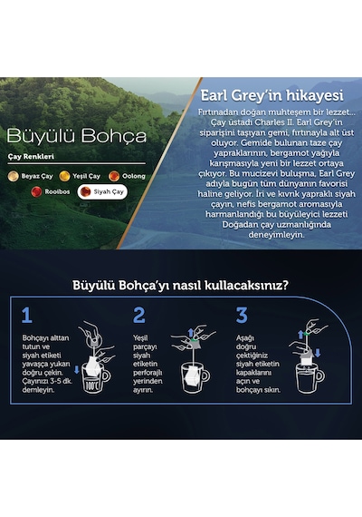 Doğadan Büyülü Bohça Earl Grey Siyah Çay 10'lu