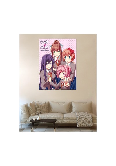 Doki Doki Literatüre Club Desenli Tasarım Duvar Halısı